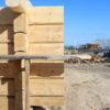 Проект бани из лафета с дизайнерской крышей